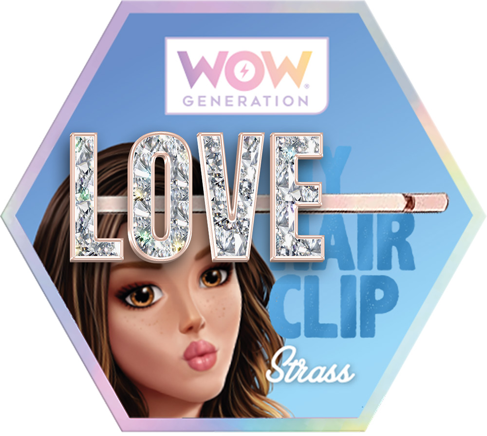 246993-EC Ukosnica za kosu WOW Generation Glam Hair s porukom, sort P12/72