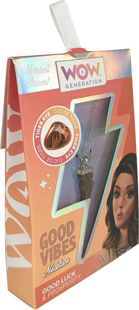 246998-EC Ogrlica s privjeskom od dragog kamena WOW Generation Good Vibes, sort P6/36