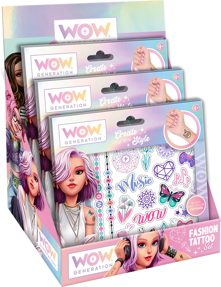247008-EC Tetovaže privremene WOW Generation 50kom u boji i crno bijele, P24/48