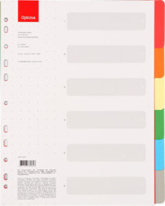 248003-EC Karton pregradni index 6 boja za registr. A4 OPTIMA 128211 P100