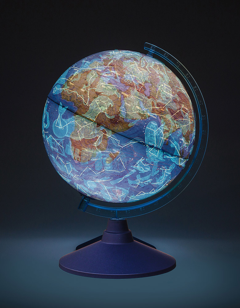 238753-EC Globus 21cm Alaysky's LED svijetlo, HRV 2u1 mapa sa zvijezdama, IQ App P8