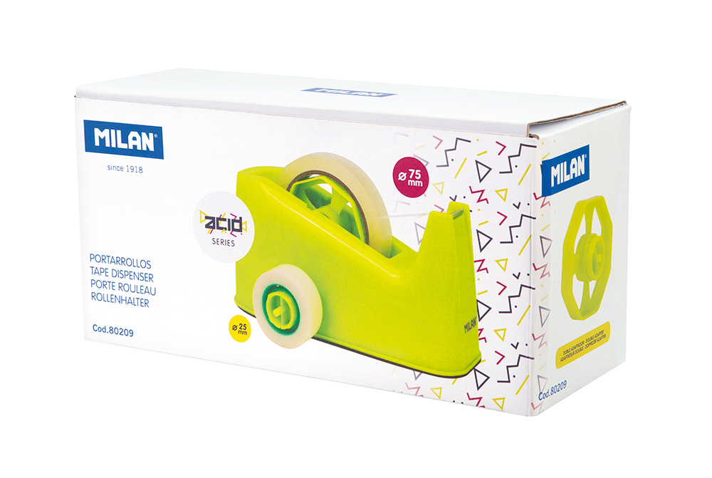 243143-EC Stalak za selotape MILAN 66mm sa adapterom 25 i 75mm Acid žuti P10