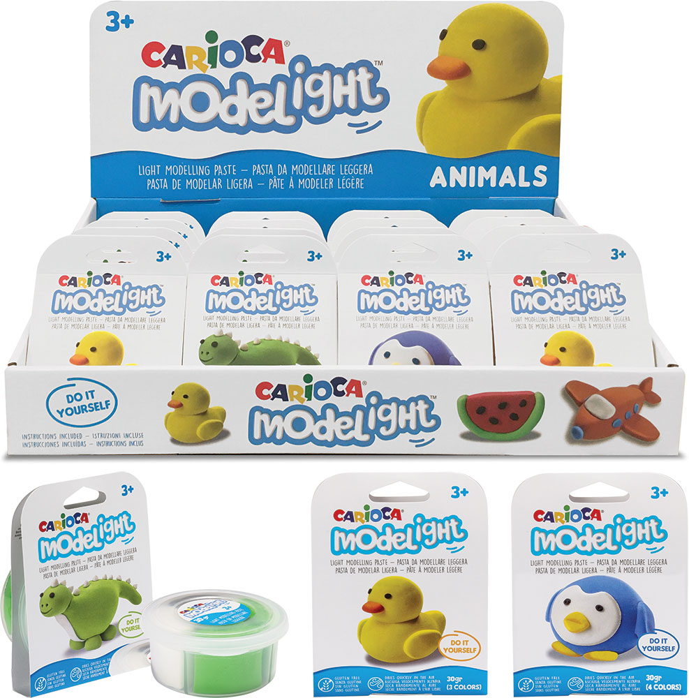 241376-EC Masa za modeliranje CARIOCA Animal dispL.sort (pingvin, patka, dino)P16/64 NETTO