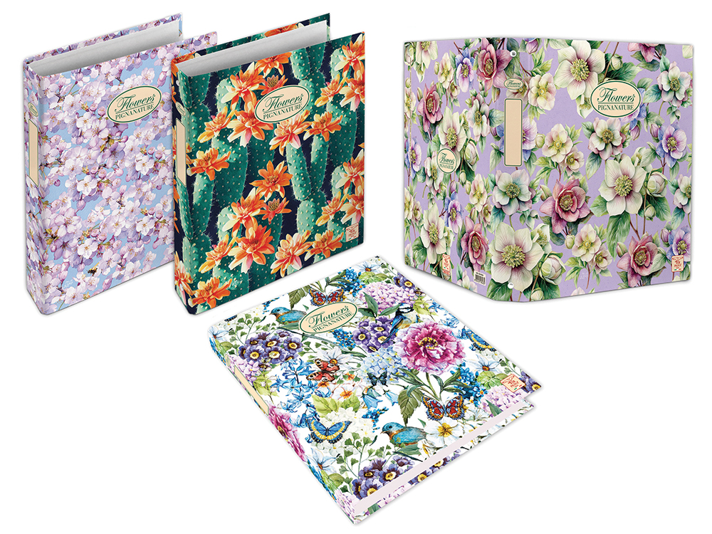 205303-EC Registrator A4 Pigna Nature Flowers samostojeći P5/30