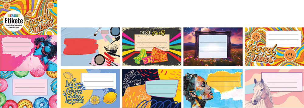 213288-EC Naljepnice za bilježnice STREET TEEN GIRLS 10 kom bls P24/240/960