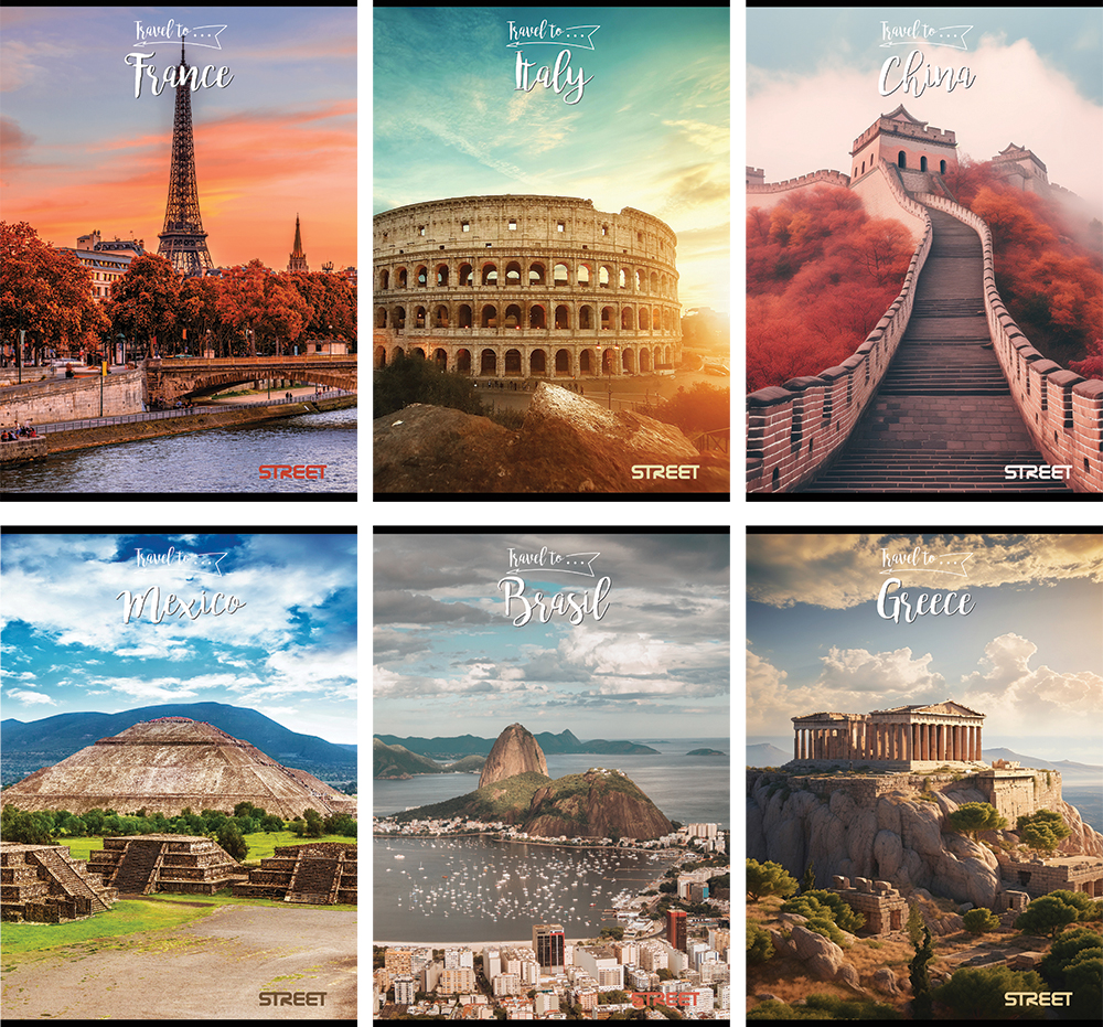 232007-EC Bilježnica A4/D Street TRAVEL TO 54L 65751 P10/60