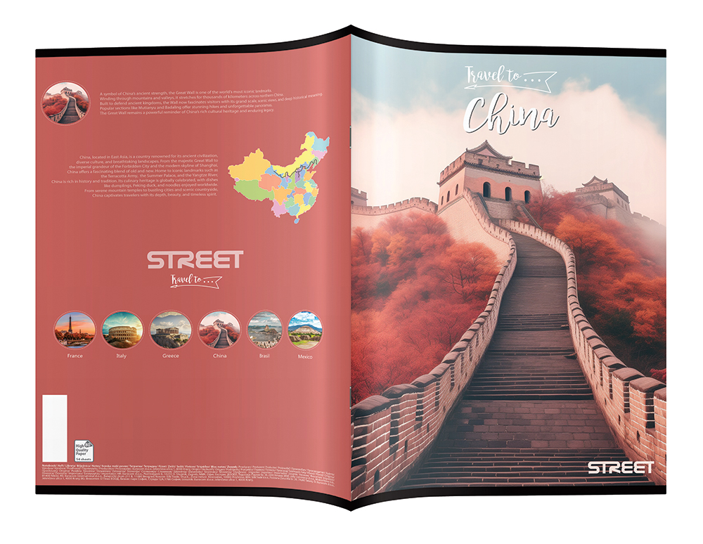 232009-EC Bilježnica A4/K Street TRAVEL TO 54L 65752 P10/60