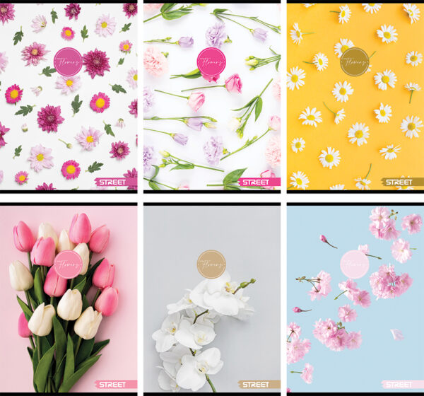 232015-EC Bilježnica A4/D Street FLOWERS 54L soft touch 65700A P10/60 NETTO