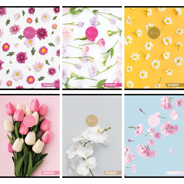 232015-EC Bilježnica A4/D Street FLOWERS 54L soft touch 65700A P10/60 NETTO