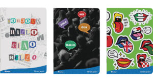 Bilježnica A4/D crte s memom Karbon Strani jezici