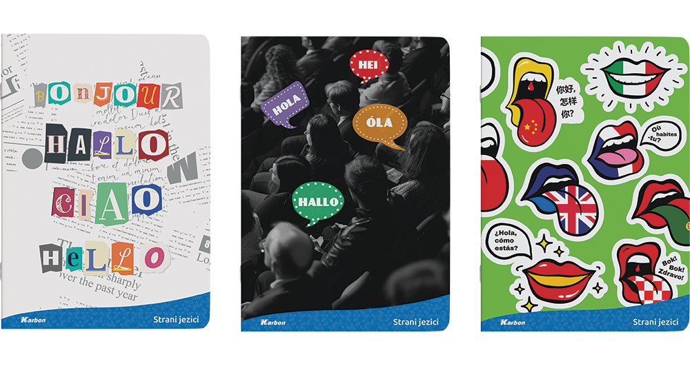 243044-EC Bilježnica A4/D KARBON Strani jezici s memom 42L, P10/60