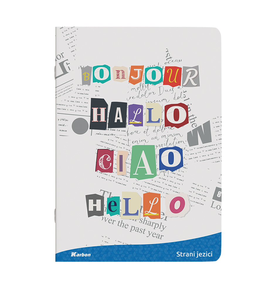 243044-EC Bilježnica A4/D KARBON Strani jezici s memom 42L, P10/60