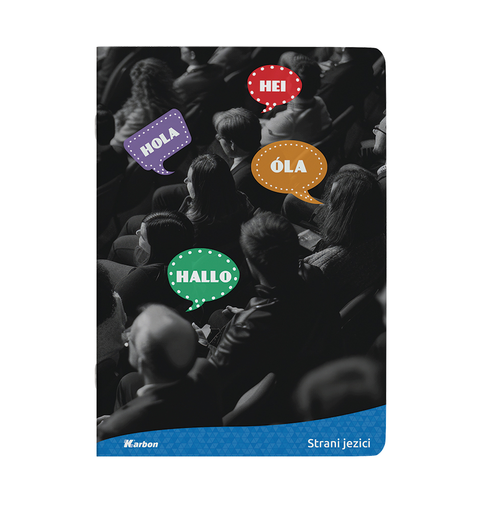 243044-EC Bilježnica A4/D KARBON Strani jezici s memom 42L, P10/60