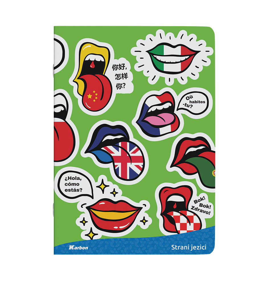 243044-EC Bilježnica A4/D KARBON Strani jezici s memom 42L, P10/60