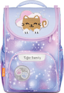 Prvoškolska torba Nature Quest 2.0 Kitty in Clouds (Sequins) Tiger Family