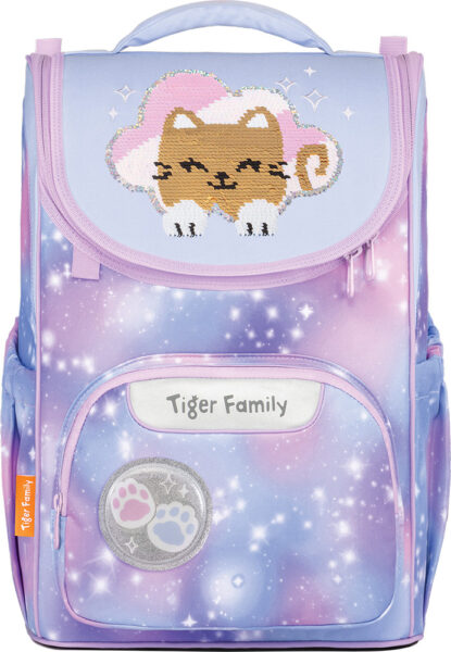Prvoškolska torba Nature Quest 2.0 Kitty in Clouds (Sequins) Tiger Family