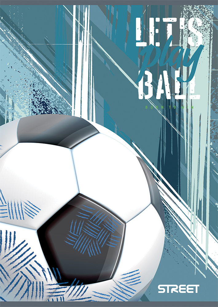 248601-EC Bilježnica A4/K Street FOOTBALL metalic 54L 67572 P10/60