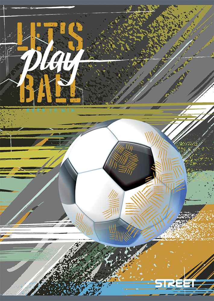 248601-EC Bilježnica A4/K Street FOOTBALL metalic 54L 67572 P10/60