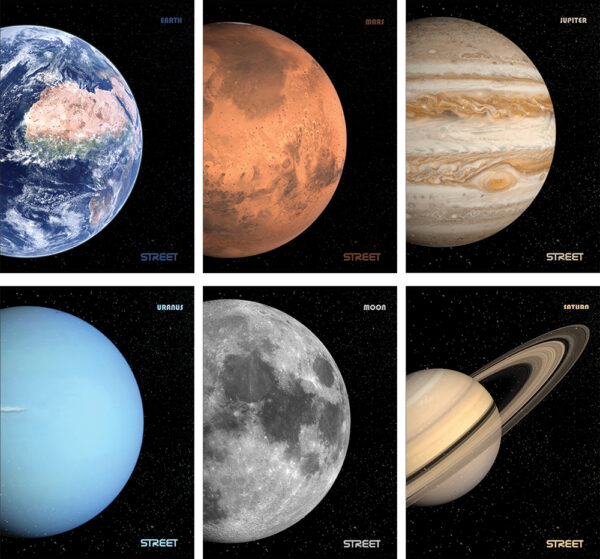 Bilježnica A4/K kvadratići Street Planets