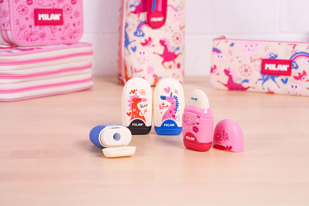 248691-EC Gumica+šiljilo MILAN Capsule Flowicorn plastično s kućištem P16/320