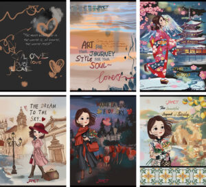 247718-EC Bilježnica A4/K Janet 42L, gliteri/UV P10/60