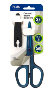 248710-EC Škare PLUS ured. 17,5cm PREMIUM titanij curve plave SC-175STN 35057 bls P12/120