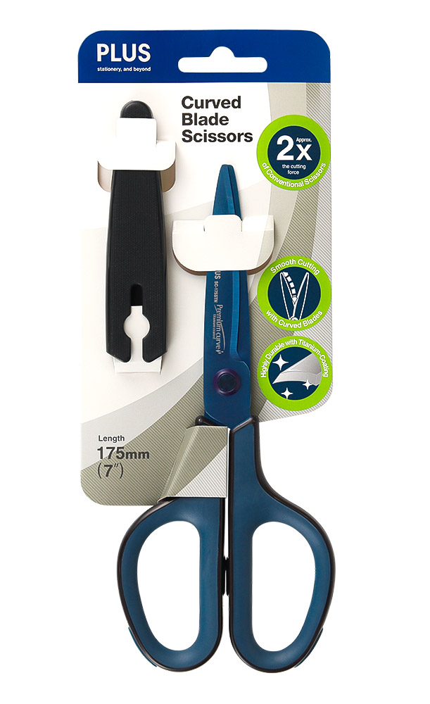 248710-EC Škare PLUS ured. 17,5cm PREMIUM titanij curve plave SC-175STN 35057 bls P12/120