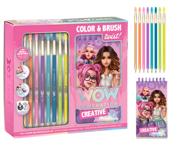 Set crtaći bojanka + 8 akvarel bojica WOW Generation P6