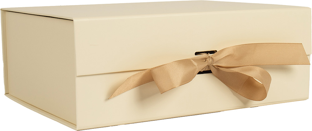 249092-EC Kutija poklon sklopiva karton.magnet. beige s mašnom 29x22x10 cm 775183 P25
