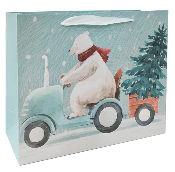 239944-EC Vrećica XL horiz božićna ekskluziv glitter 46x33x20 cm 77564 P12/120
