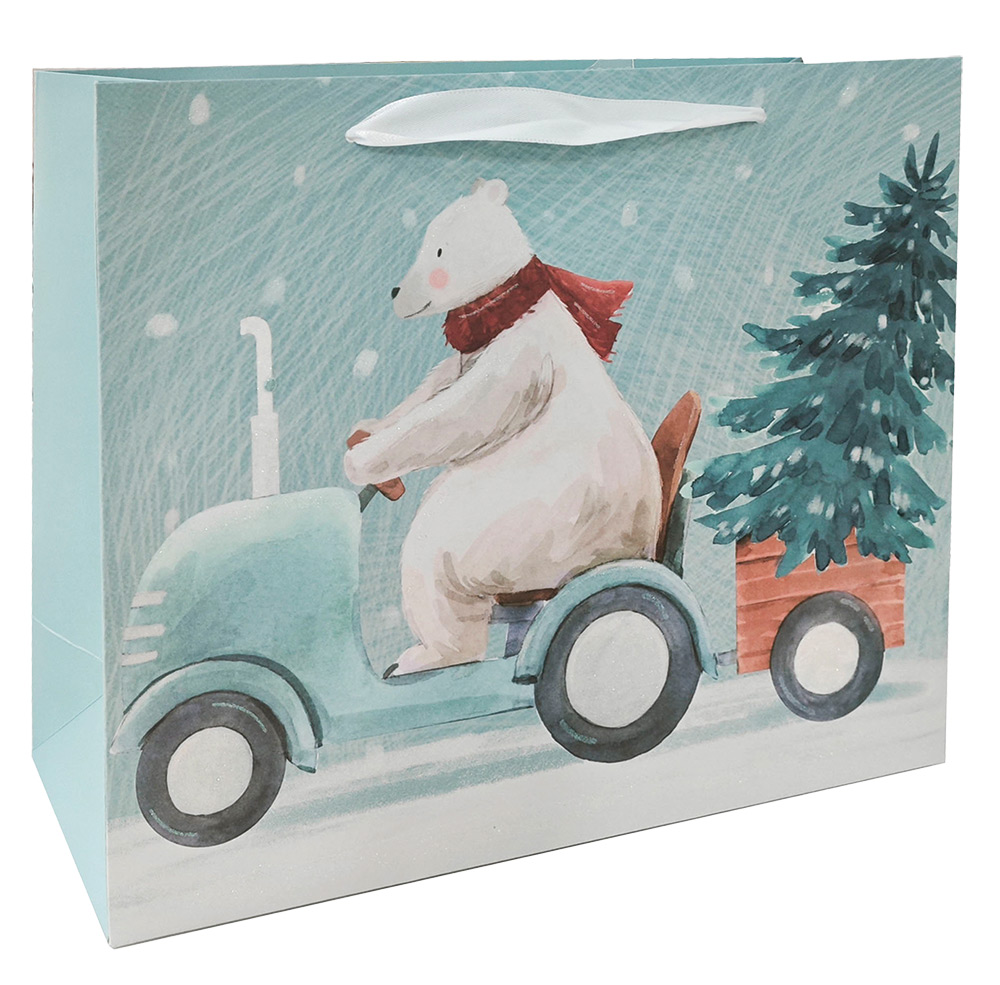 239944-EC Vrećica XL horiz božićna ekskluziv glitter 46x33x20 cm 77564 P12/120