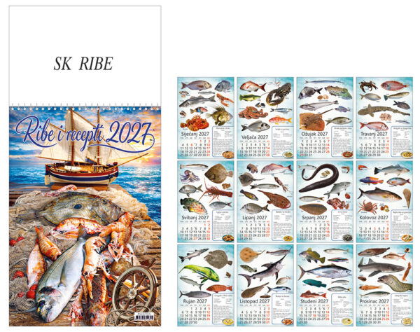 13619-EC Kalendar RIBE 7L 21x44,5+10,5 P20 DK-TMR 2026