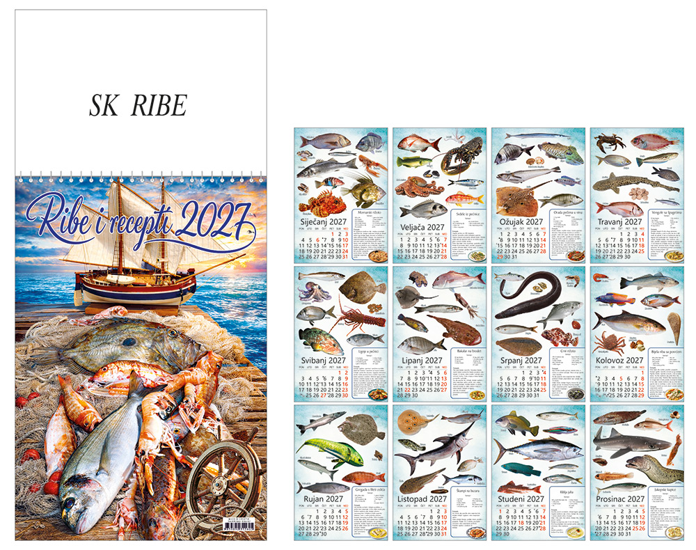 13619-EC Kalendar RIBE 7L 21x44,5+10,5 P20 DK-TMR 2026