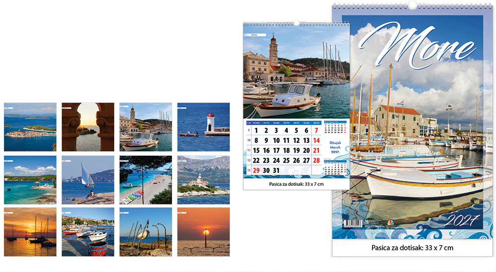 206632-EC Kalendar MORE 13L 33x48+7, spirala, s vrećicom P25 JANP 2026