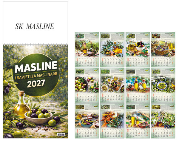 219300-EC Kalendar MASLINE 7L 21x44,5+10,5 P20 DK-TMR 2026