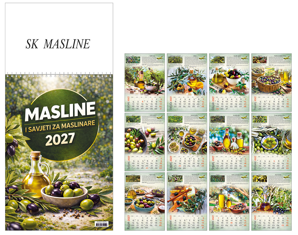 219300-EC Kalendar MASLINE 7L 21x44,5+10,5 P20 DK-TMR 2026