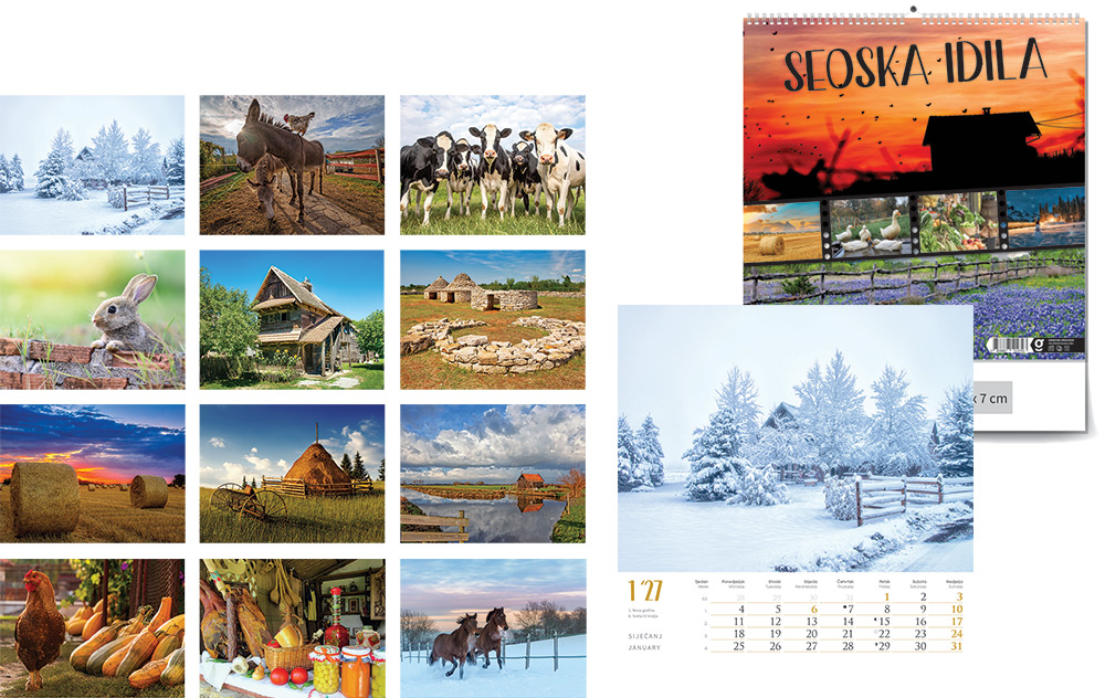 222603-EC Kalendar SEOSKA IDILA 13L 33x33+7 spirala OG P50 2027