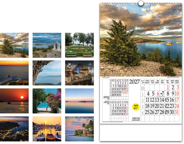 226493-EC Kalendar IDEMO NA MORE 13L, 33x48+7 s rot.krugom, vrećica P25 NP 2027