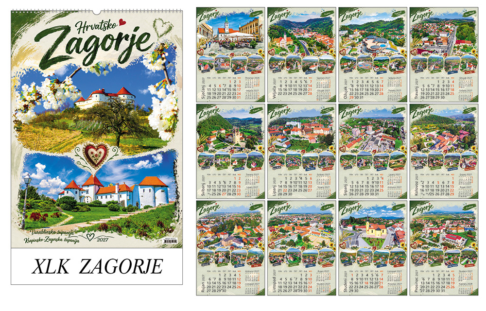 228770-EC Kalendar ZAGORJE 13L 32x43+7 s vrećicom P20 XLK-TMR 2026