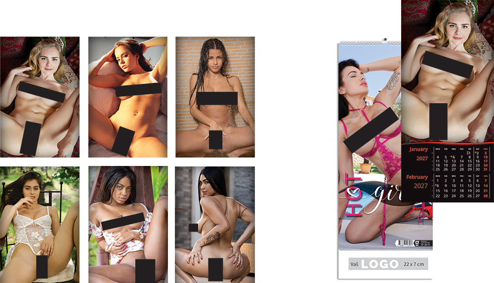 236523-EC Kalendar HOT GIRLS 7L 22x48+7, spirala (uski) P50 OG 2027