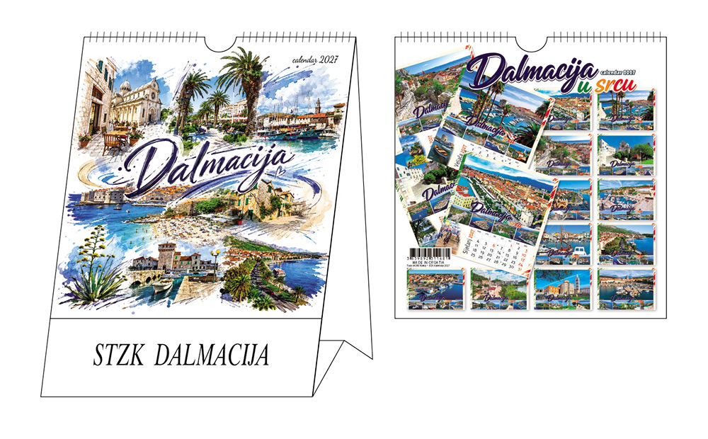 236532-EC Kalendar stolni DALMACIJA 14L 15x16+5 P20 STZK-TMR 2026