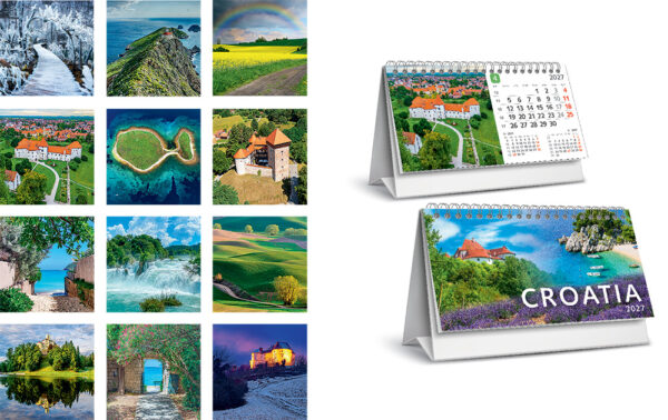 238789-EC Kalendar stolni CROATIA 13L 21x11+4 P100 KL 2027