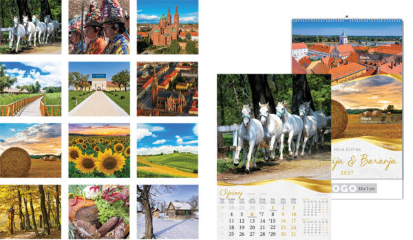 238794-EC Kalendar MOJA ZLATNA SLAVONIJA 13L 33x48+7, spirala P40 OG* 2027
