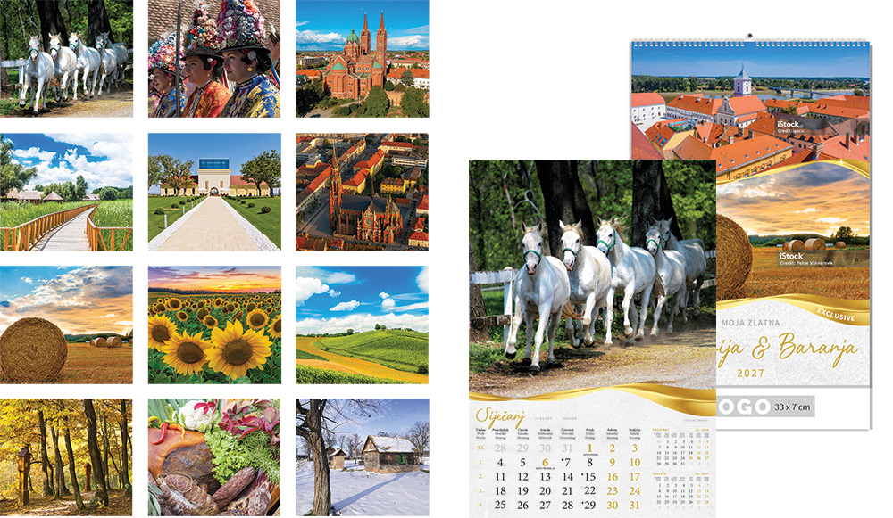238794-EC Kalendar MOJA ZLATNA SLAVONIJA 13L 33x48+7, spirala P40 OG* 2027