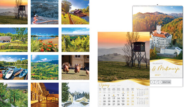 238796-EC Kalendar BAJKOVITO ZAGORJE I MEĐIMURJE 13L 33x48+7, spirala P40 OG 2027