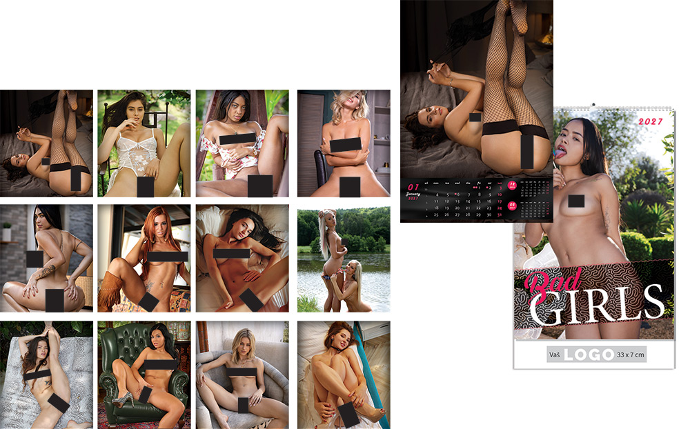 238799-EC Kalendar BAD GIRLS 13L 33x48+7, spirala P40 OG* 2027
