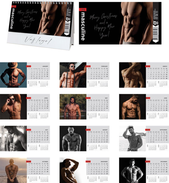 240414-EC Kalendar stolni MASCULINE 13L 20,5x10,5+4 P50 OG 2027