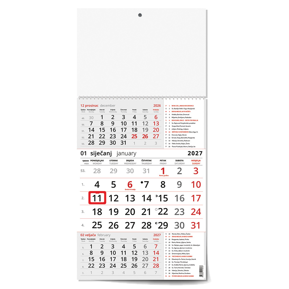 240420-EC Kalendar trodijelni POSLOVNI KATOLIČKI crveni 12L 29,5x42+20, P50 OG 2026