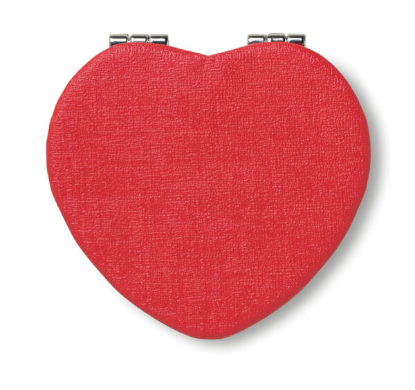 Ogledalo Heart PU srebrno crveno u obliku srca