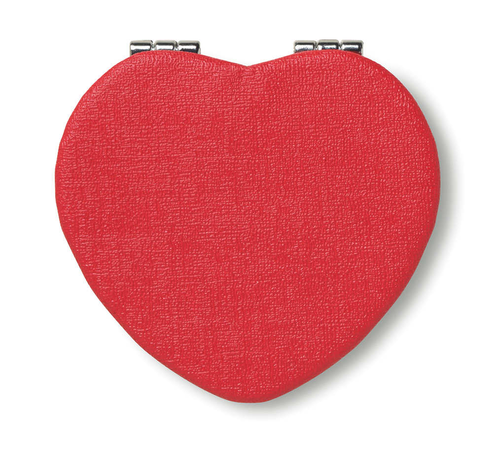 247588-EC Ogledalo Heart PU srebrno crveno u obliku srca